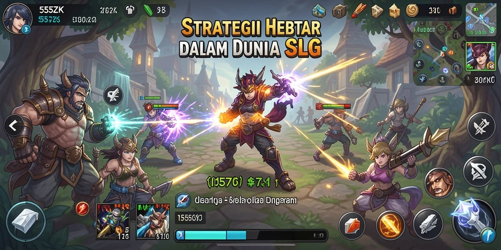 Tangkapan layar utama menunjukkan aksi strategis dalam <strong>555ZK</strong>.