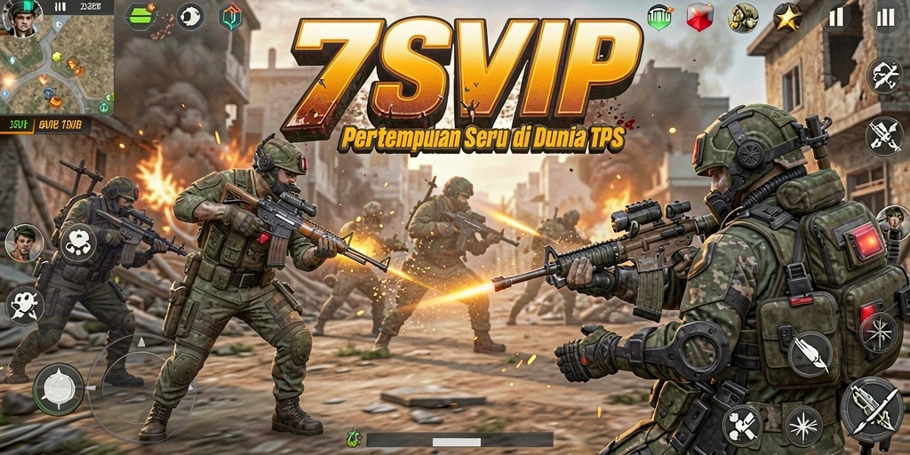 Tangkapan layar utama menampilkan aksi seru dari gameplay TPS.