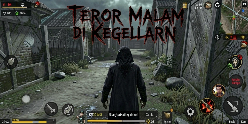 Screenshot gameplay 8364 menampilkan suasana Horror yang mencekam dan gelap.