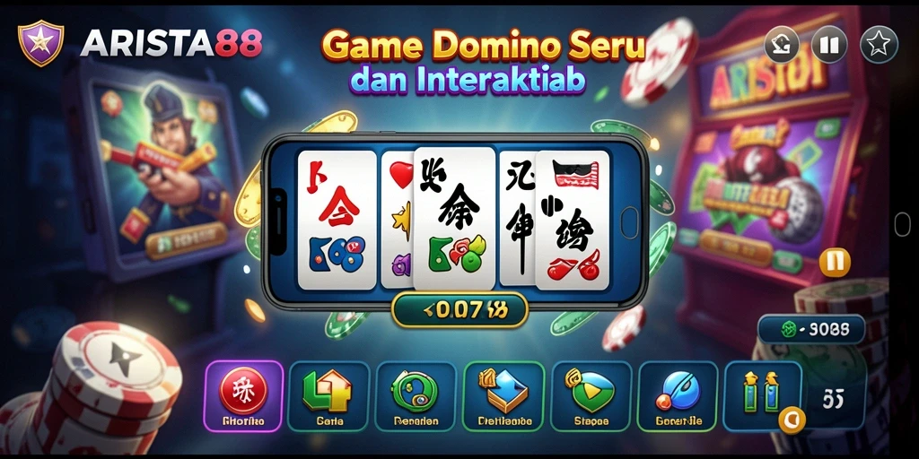 Tampilan gameplay seru dari ARISTA88 yang menampilkan strategi dan keseruan Domino.