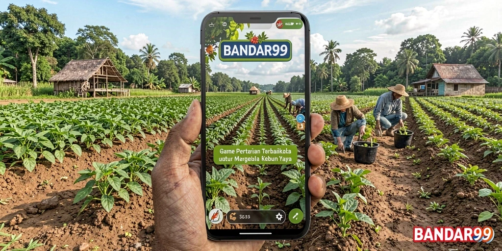 Tampilan screenshot BANDAR99 menampilkan kebun yang subur dan cerah.