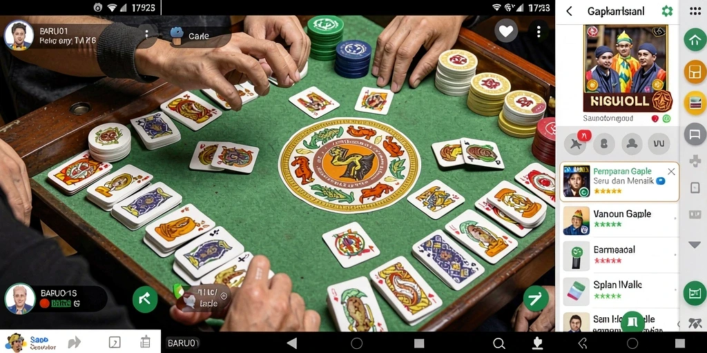 Tampilan antarmuka gamplay Gaple yang menarik dan interaktif.