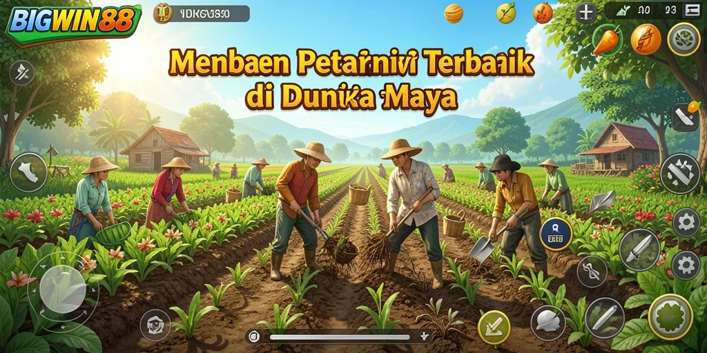 Screenshots gameplay BIGWIN88 menampilkan aktivitas pertanian yang seru.