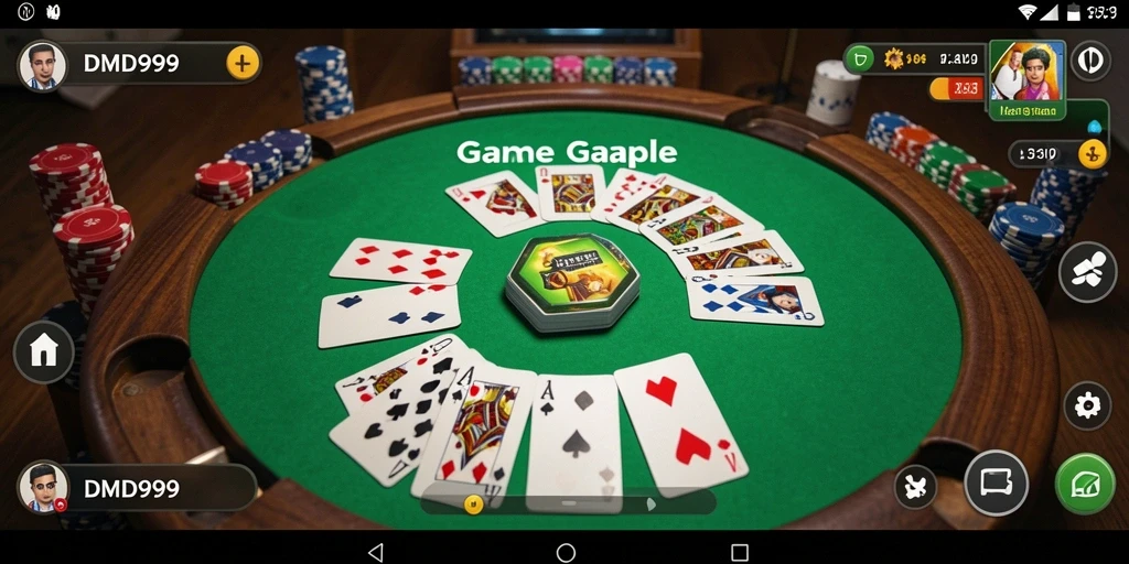 Screenshot gameplay DMD999 menampilkan suasana bermain Gaple yang seru dan interaktif.