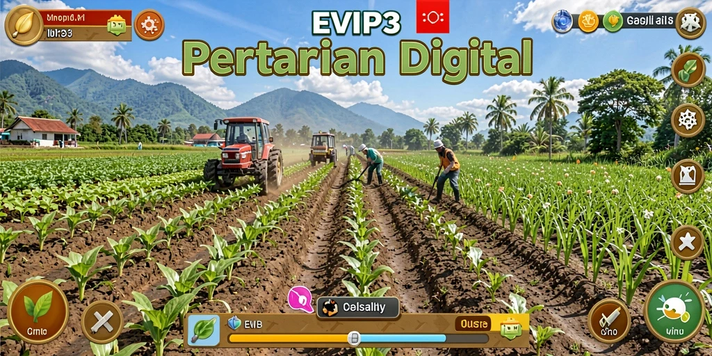 Gameplay menarik saat bertani di EVIP3 dengan grafik yang memukau.