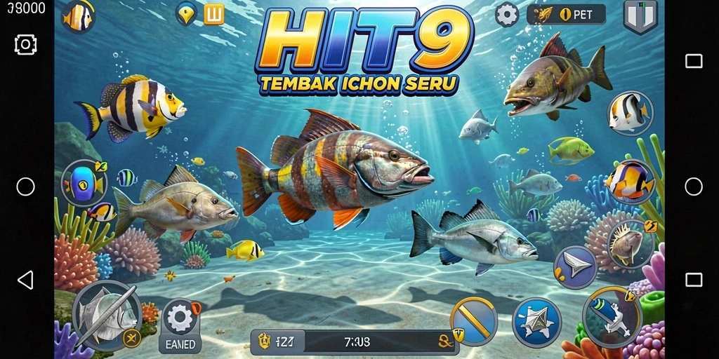 Tampilan gameplay HIT9 yang penuh aksi Tembak Ikan.