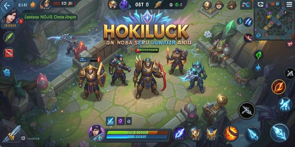 Screenshot HOKILUCK menampilkan aksi seru dalam pertandingan MOBA.