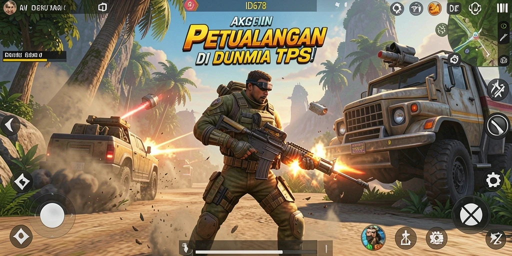 Screenshot gameplay ID678 menampilkan aksi tembak-menembak yang mendebarkan.