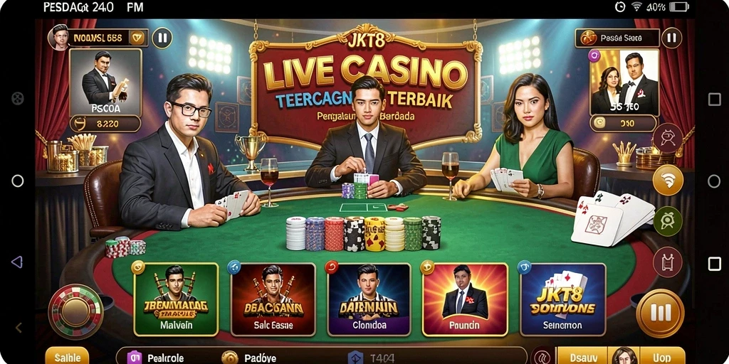 Tampilan menarik dan interaksi langsung di gameplay Live Casino.