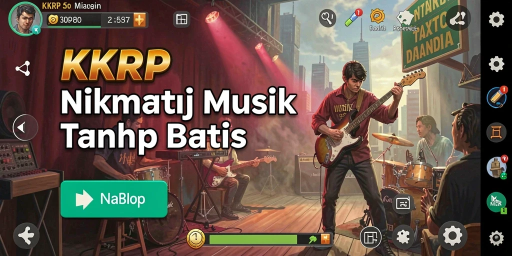 Tampilan gameplay KKRP dengan berbagai tantangan musik.