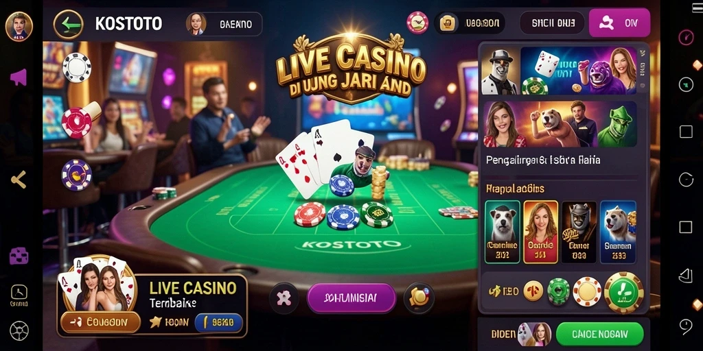 Tampilan gameplay Live Casino KOSTOTO yang menarik dan interaktif.