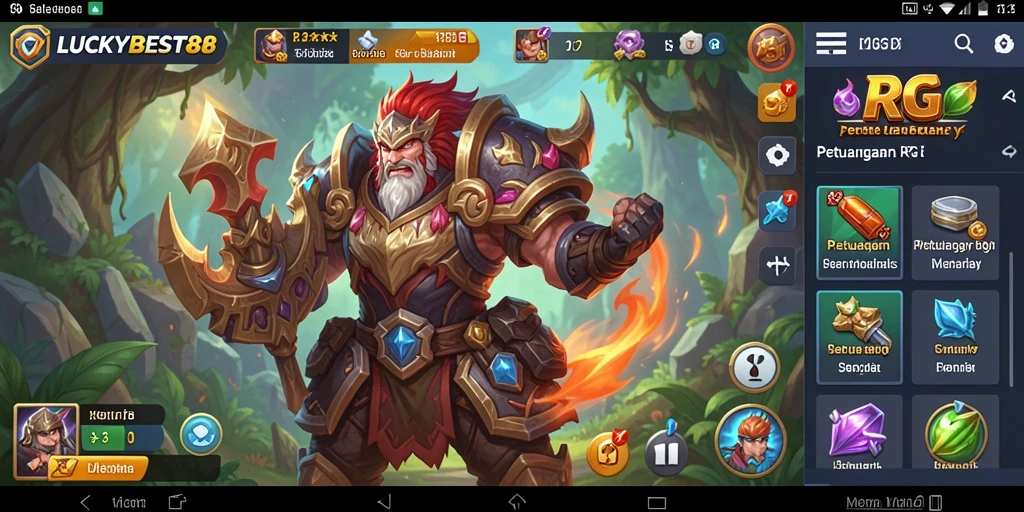 Tampilan utama gameplay RPG yang penuh aksi di LUCKYBEST88.