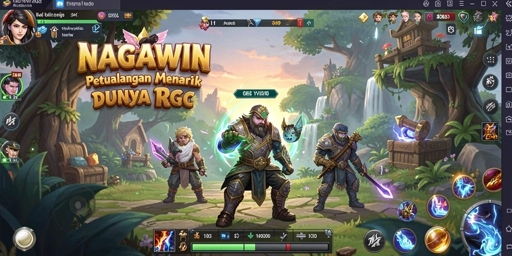 Tampilan gameplay RPG NAGAWIN yang seru dan menantang.