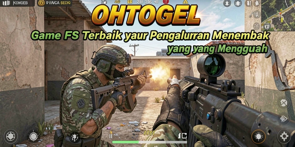 Screenshot gameplay OHTOGEL menunjukkan aksi tembak-menembak yang mendebarkan.
