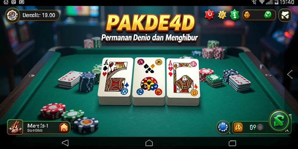 Screenshot utama PAKDE4D menampilkan gameplay Domino yang seru.