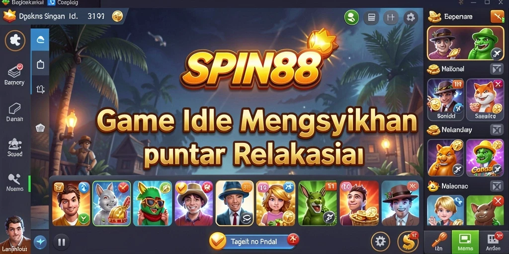 Tampilan gameplay SPIN88 dengan roda keberuntungan yang berputar.