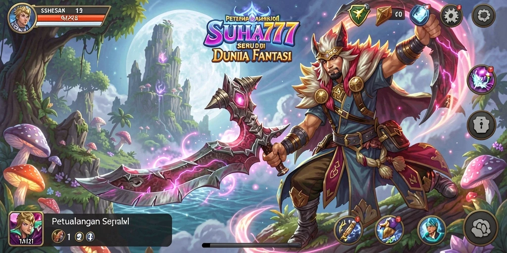 Tangkapan layar gameplay SUHU777 yang menampilkan karakter dalam perjalanan petualangan.