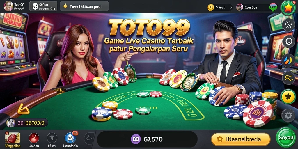 Tampilan menarik dari gameplay Live Casino di TOTO99.