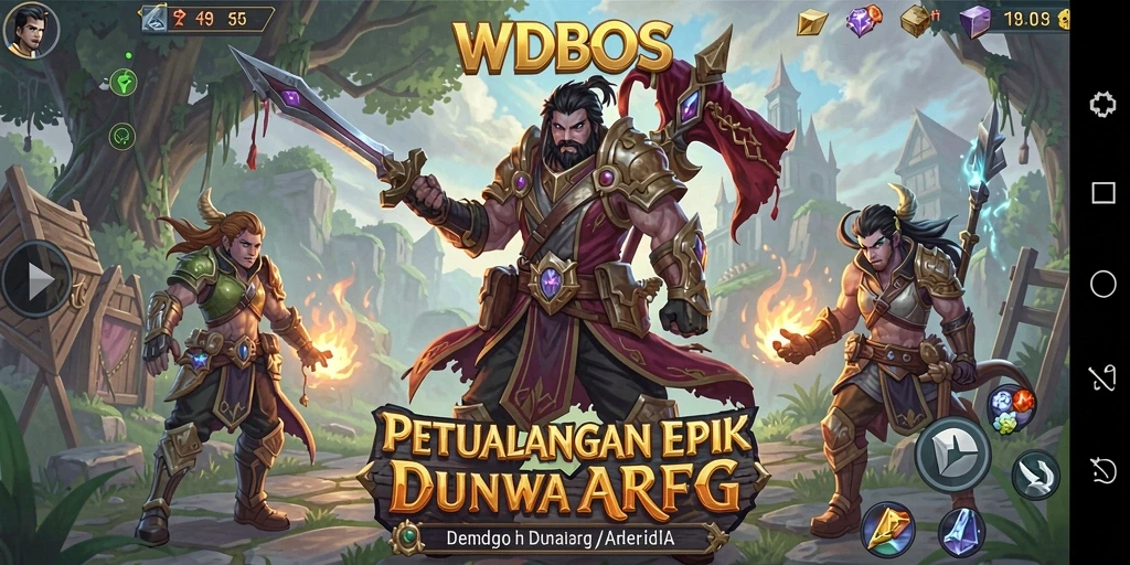 Tampilan gameplay epik di WDBOS dengan pertempuran seru dan karakter menarik.