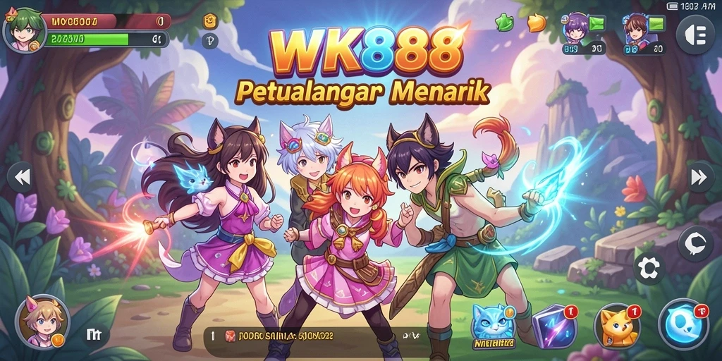 Tampilan gameplay WK888 yang menakjubkan dengan karakter Anime.